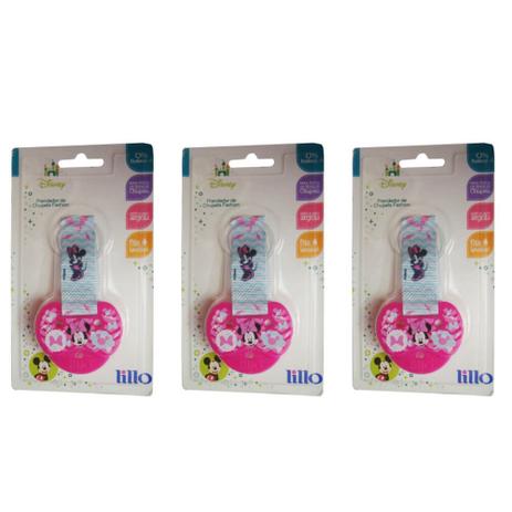 Lillo 304231 Fashion Disney Minnie Prendedor de Chupeta Rosa (Kit C/03) Menor preço em Lillo 304231 Fashion Disney Minnie Prendedor de Chupeta Rosa (Kit C/03)