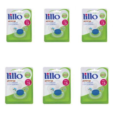 Lillo 614720 Divertida Chupeta Orto Silicone Azul Tam2 (Kit C/06) Menor preço em Lillo 614720 Divertida Chupeta Orto Silicone Azul Tam2 (Kit C/06)