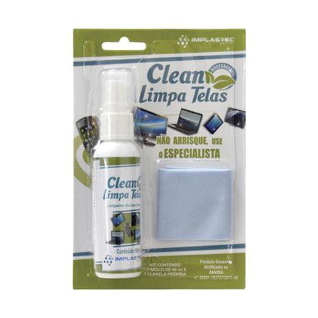 Limpa Telas Implastec Limpa tv Lcd Led 60ml com Flanela Anti Risco Menor preço em Limpa Telas Implastec Limpa tv Lcd Led 60ml com Flanela Anti Risco