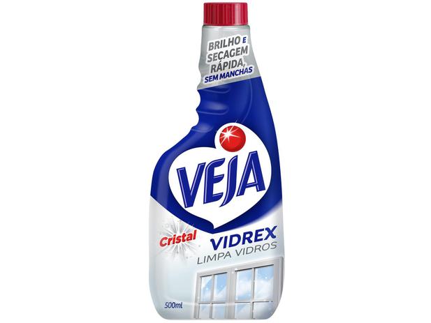 Limpa Vidros Spray Veja Vidrex Cristal 500ml Refil