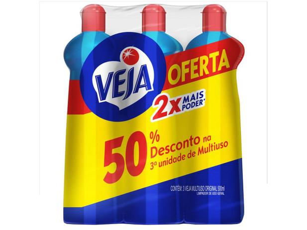 Limpador Multiuso Veja Gold Original 500ml - 3 Unidades