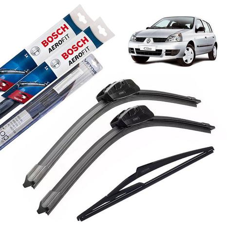Limpador Para-brisa Renault Clio 2012 2013 2014 + Traseira - Bosch - Vetor é boa?