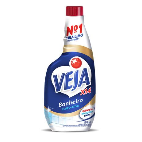 Limpador Veja Gold X-14 Tira Limo com Cloro Ativo Refil - 500 ml Menor preço em Limpador Veja Gold X-14 Tira Limo com Cloro Ativo Refil - 500 ml