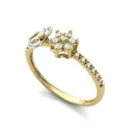 Lindo Anel Chuveiro Coração Pingente Ouro 18K - Pontochic Menor preço em Lindo Anel Chuveiro Coração Pingente Ouro 18K - Pontochic