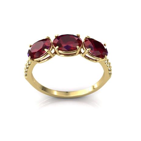 Lindo Anel Com 3 Pedras Ovais Em Ouro 18K - Pontochic Menor preço em Lindo Anel Com 3 Pedras Ovais Em Ouro 18K - Pontochic