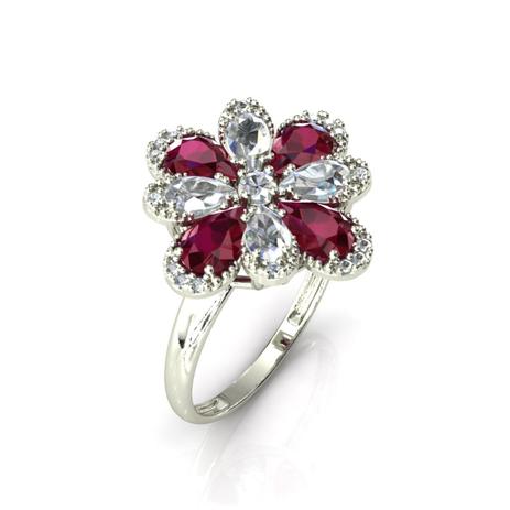 Lindo Anel Grande Gotas Zircônias Em Ouro 18K - Pontochic Menor preço em Lindo Anel Grande Gotas Zircônias Em Ouro 18K - Pontochic