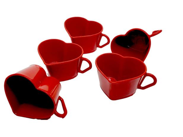Lindo Jogo 6 Xícara Café Coração Cor Vermelho - MX é boa?