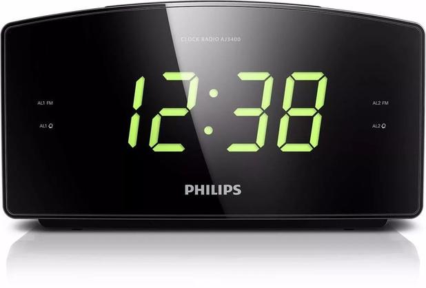 Lindo Rádio Relógio Philips Aj3400/37 Original Bivolt Despertador Menor preço em Lindo Rádio Relógio Philips Aj3400/37 Original Bivolt Despertador