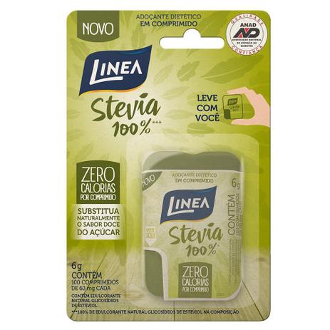 Linea Adoçante Stevia 100% - 100 Comprimidos Menor preço em Linea Adoçante Stevia 100% - 100 Comprimidos