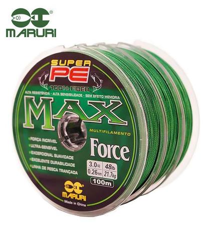 Linha Multifilamento Maruri PE Max Force 0|30mm 44lbs/20|0kg - 100 Metros -
