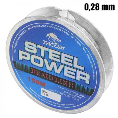 Linha para Pesca Multifilamento Steel Power com 150 Metros e 0,28 Mm Tacom Menor preço em Linha para Pesca Multifilamento Steel Power com 150 Metros e 0,28 Mm Tacom