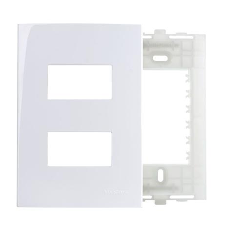 Linha Sleek Conj Placa 4x2 p/ 2 Módulos Horizontais - Margirius Menor preço em Linha Sleek Conj Placa 4x2 p/ 2 Módulos Horizontais - Margirius
