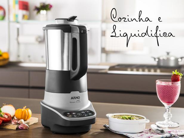 Liquidificador Arno Soup+ Stile LNSP 2L - Preto e Prata Multivelocidades 1100W