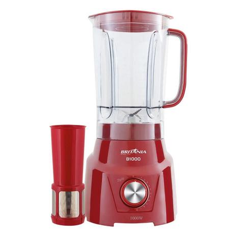 Liquidificador Britânia B1000 com Filtro Copo de Acrílico 12 Velocidades + Pulsar 1200W Vermelho Menor preço em Liquidificador Britânia B1000 com Filtro Copo de Acrílico 12 Velocidades + Pulsar 1200W Vermelho