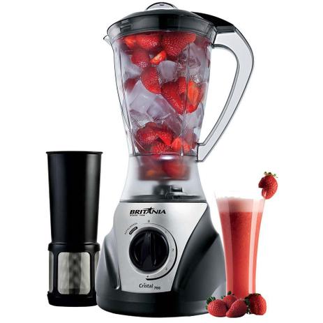 Liquidificador Britânia CRISTAL 700, 900W, 4 Vel + Pulsar, Preto - 110V Menor preço em Liquidificador Britânia CRISTAL 700, 900W, 4 Vel + Pulsar, Preto - 110V