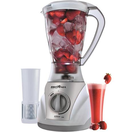 Liquidificador Britânia CRISTAL 700 BR 4V, 700W, 4 Vel + Pulsar, Branco - 220V Menor preço em Liquidificador Britânia CRISTAL 700 BR 4V, 700W, 4 Vel + Pulsar, Branco - 220V