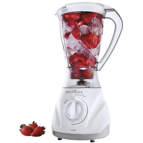 Liquidificador Britânia DIAMANTE CLASSIC, 900W, 4 Vel + Pulsar, Branco - 220V Menor preço em Liquidificador Britânia DIAMANTE CLASSIC, 900W, 4 Vel + Pulsar, Branco - 220V