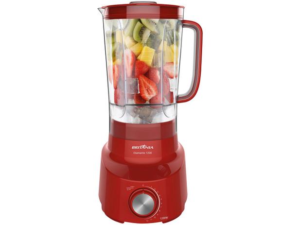 Liquidificador Britânia Diamante Vermelho - 12 Velocidades 1200W Menor preço em Liquidificador Britânia Diamante Vermelho - 12 Velocidades 1200W