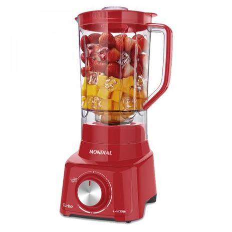 Liquidificador L900FR 900W 5 Vel. 2,7L Vermelho - MONDIAL Menor preço em Liquidificador L900FR 900W 5 Vel. 2,7L Vermelho - MONDIAL