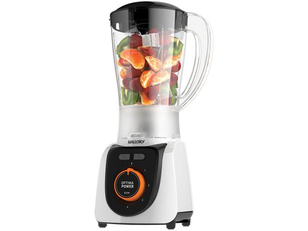 Liquidificador Mallory Optima Power Branco e Preto - com Filtro 4 Velocidades 820W Menor preço em Liquidificador Mallory Optima Power Branco e Preto - com Filtro 4 Velocidades 820W