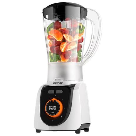 Liquidificador Mallory Optima Power Copo de Plástico 4 Velocidades 820W Branco Menor preço em Liquidificador Mallory Optima Power Copo de Plástico 4 Velocidades 820W Branco