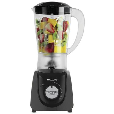 Liquidificador Mallory Tornado Copo de Plástico 3 Velocidades 450W Black Menor preço em Liquidificador Mallory Tornado Copo de Plástico 3 Velocidades 450W Black