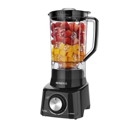 Liquidificador Mondial com Filtro Turbo Full Black L900FB com 5 Velocidades 900W Preto 220V Menor preço em Liquidificador Mondial com Filtro Turbo Full Black L900FB com 5 Velocidades 900W Preto 220V