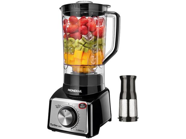 Liquidificador Mondial L-1000 BI Copo 3L - Preto e Inox Com Filtro 12 Velocidades 1000W Menor preço em Liquidificador Mondial L-1000 BI Copo 3L - Preto e Inox Com Filtro 12 Velocidades 1000W