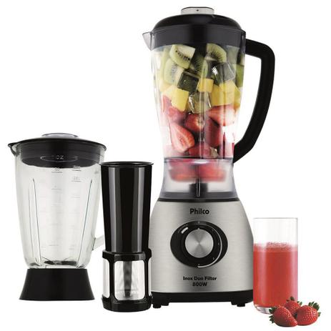 Liquidificador Philco INOX DUO FILTER, 900W, Inox - 220V Menor preço em Liquidificador Philco INOX DUO FILTER, 900W, Inox - 220V