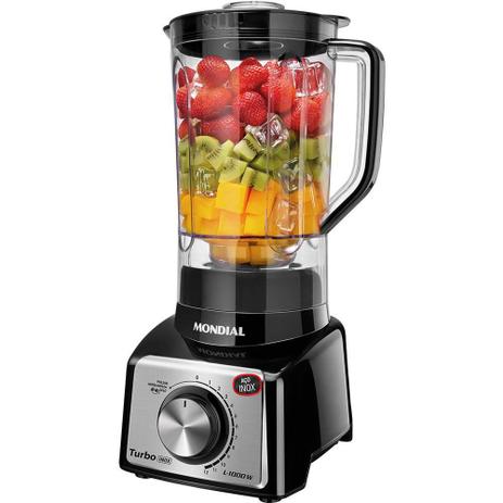 Liquidificador Turbo Mondial 3 Litros Black L-1000 BI 127v Menor preço em Liquidificador Turbo Mondial 3 Litros Black L-1000 BI 127v