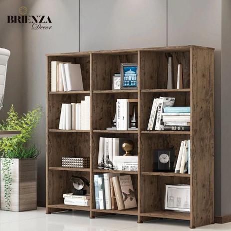 Livreiro Multiuso 9 Prateleiras Castanho Trinidad Brienza - Brienza Movelaria Menor preço em Livreiro Multiuso 9 Prateleiras Castanho Trinidad Brienza - Brienza Movelaria