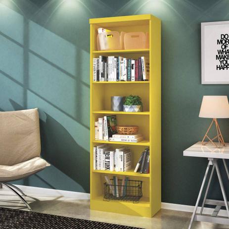 Livreiro Multiuso sem Portas Amarelo - QMovi Menor preço em Livreiro Multiuso sem Portas Amarelo - QMovi