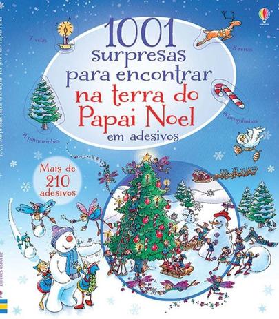 Livro - 1001 surpresas para encontrar na terra do Papai Noel em adesivos Menor preço em Livro - 1001 surpresas para encontrar na terra do Papai Noel em adesivos