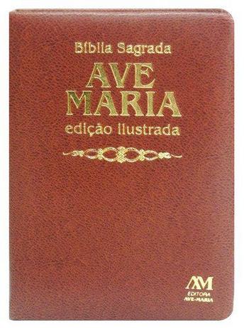 Livro - Bíblia edição ilustrada luxo - média - marrom Menor preço em Livro - Bíblia edição ilustrada luxo - média - marrom
