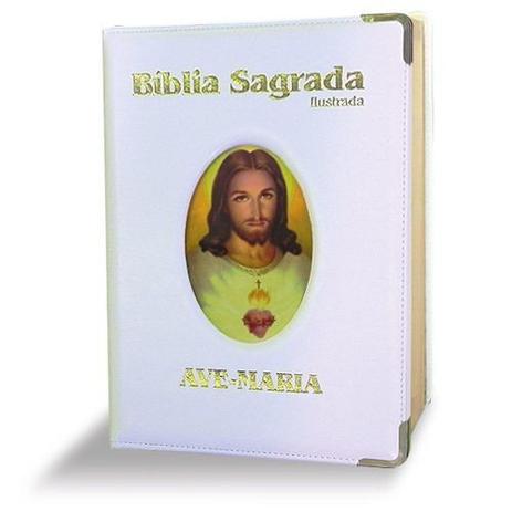 Livro - Bíblia ilustrada luxo - grande - branca Menor preço em Livro - Bíblia ilustrada luxo - grande - branca