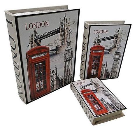 Livro Caixa DecorativoBook Box 3 Peças Cabine London - Goodsbr Menor preço em Livro Caixa DecorativoBook Box 3 Peças Cabine London - Goodsbr