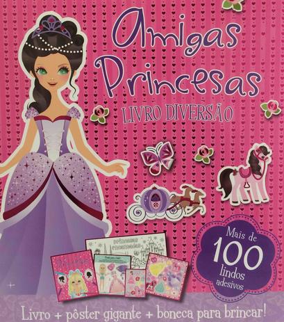 Livro Diversão Amigas princesas - kit com 1 livro de colorir de 12 páginas + 2 folhas de adesivos + Moldes + 1 pôster Menor preço em Livro Diversão Amigas princesas - kit com 1 livro de colorir de 12 páginas + 2 folhas de adesivos + Moldes + 1 pôster