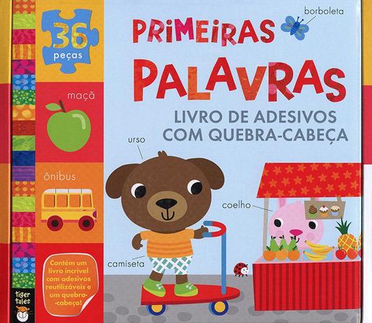 Livro - Primeiras palavras : Adesivos com quebra-cabeça é boa?