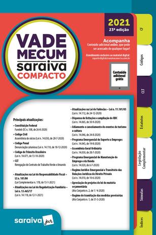 Livro - Vade Mecum Compacto - 23ª Edição - 2021 Menor preço em Livro - Vade Mecum Compacto - 23ª Edição - 2021