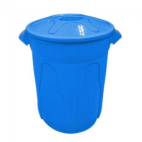 Lixeira 100L azul redonda c/tampa p/ residências, coleta seletiva, escritórios, condomínios - JSN Menor preço em Lixeira 100L azul redonda c/tampa p/ residências, coleta seletiva, escritórios, condomínios - JSN