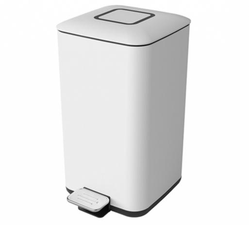 Lixeira 12l retangular com pedal branca - Debacco Menor preço em Lixeira 12l retangular com pedal branca - Debacco