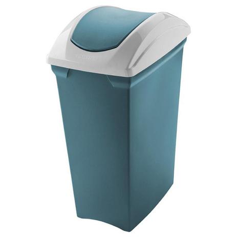 Lixeira 15L Slim Basculante Verde C/Branco Sanremo Menor preço em Lixeira 15L Slim Basculante Verde C/Branco Sanremo