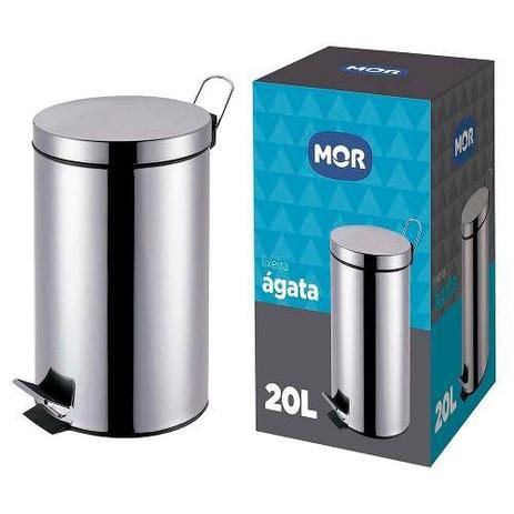 Lixeira 20 Litros Em Aço Inox Agata Com Pedal Balde Mor 8224 Menor preço em Lixeira 20 Litros Em Aço Inox Agata Com Pedal Balde Mor 8224