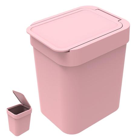 Lixeira 2,5l Cesto De Lixo Plástico Cozinha Pia Escritório ROSA - SOPRANO Menor preço em Lixeira 2,5l Cesto De Lixo Plástico Cozinha Pia Escritório ROSA - SOPRANO