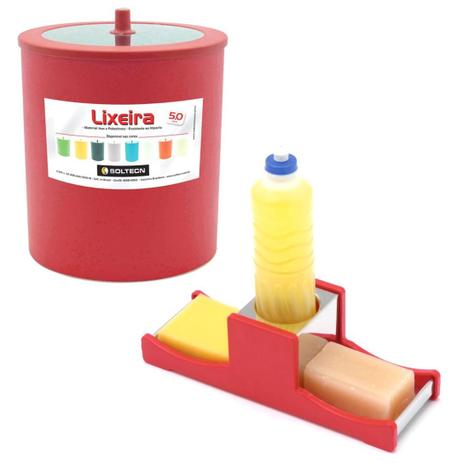 Lixeira 5 Litros Vermelha + Porta Sabão Em Aço Inox. - Soltecn é boa?