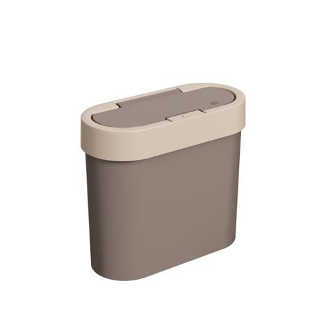 Lixeira Automática 2,8 Litros Flat Warm Gray e Light Gray - Brinox Menor preço em Lixeira Automática 2,8 Litros Flat Warm Gray e Light Gray - Brinox