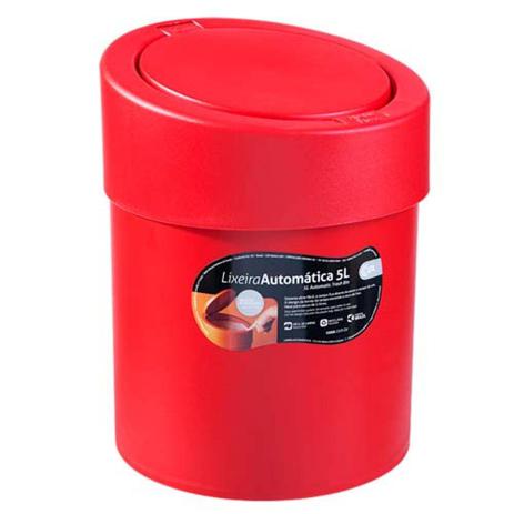 Lixeira Automática 5 L Plástica Vermelha - 10908/0053 - Coza Menor preço em Lixeira Automática 5 L Plástica Vermelha - 10908/0053 - Coza