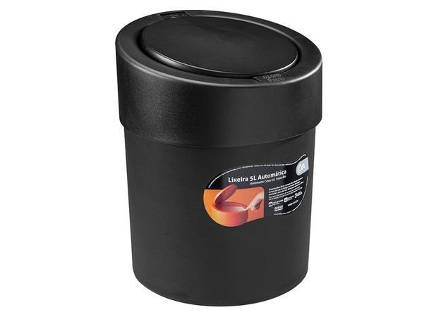 Lixeira Automática Plástico 5 L Preto Coza - BRI 275 Menor preço em Lixeira Automática Plástico 5 L Preto Coza - BRI 275