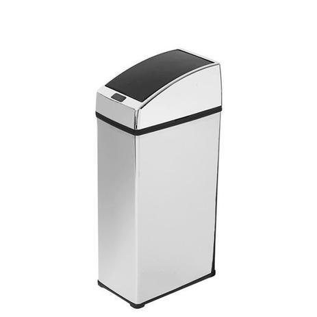 Lixeira automática quadrada 6 litros aço inox e tampa preta - Kazalinda Menor preço em Lixeira automática quadrada 6 litros aço inox e tampa preta - Kazalinda