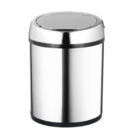 Lixeira automática redonda 9 litros aço inox - KAZALINDA Menor preço em Lixeira automática redonda 9 litros aço inox - KAZALINDA